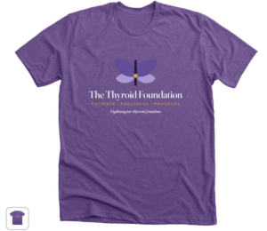 The Thyroid Foundation logo tee in Team Purple